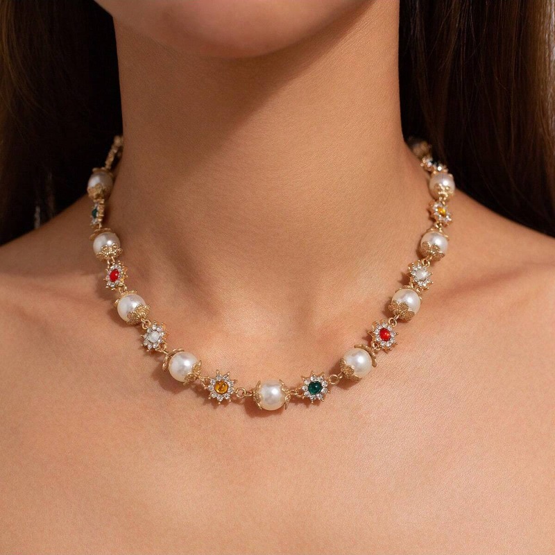 Pearl Choker Necklace Vintage - Ingemark-gargantilla de perlas Vintage para mujer,