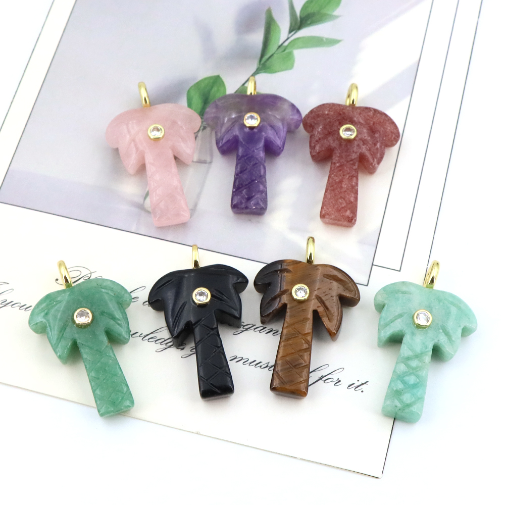 Colgante de Árbol de Coco de P - Crystal Pendant Necklace Natural Stone reseña y precio