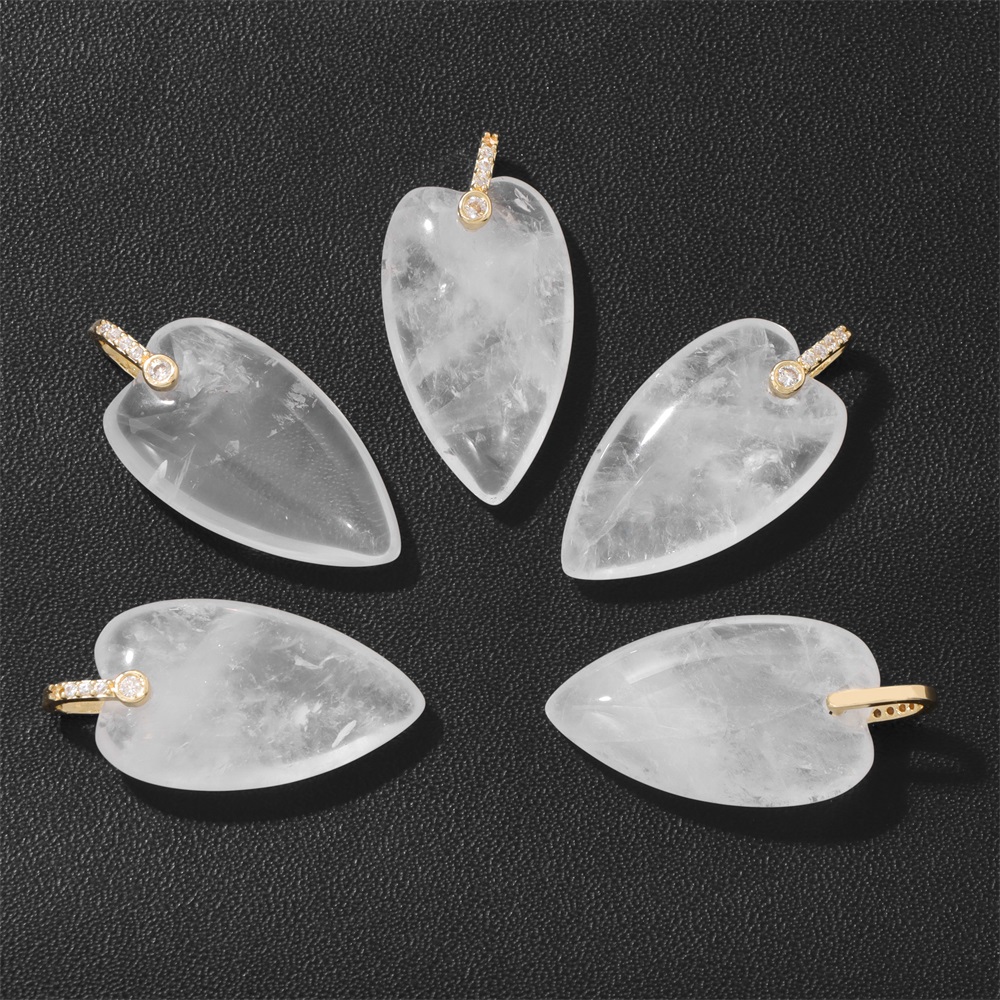 2 Colgantes de Corazón de Pied - Crystal Pendant Necklace Natural Stone reseña y precio
