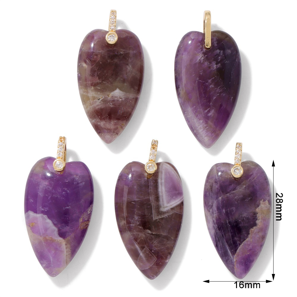 2 Colgantes de Corazón de Pied - Crystal Pendant Necklace Natural Stone reseña y precio