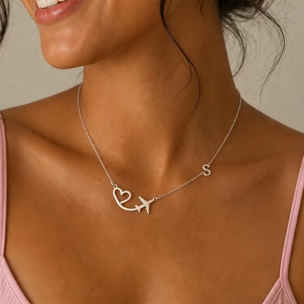 Collar con colgante de avión y - Custom Name Necklace Stainless Steel reseña y precio