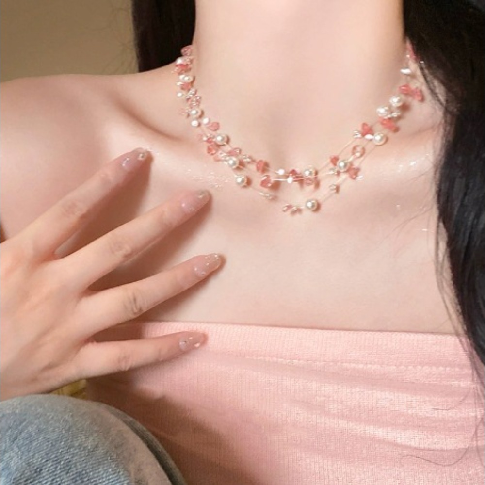 Gargantilla de perlas de conch - Layered Pendant Necklace Aesthetic reseña y precio