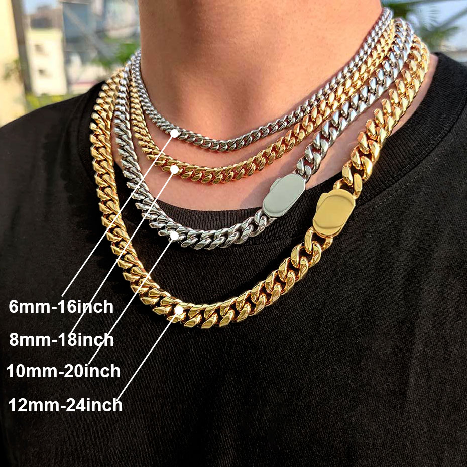 Cadena cubana de acero inoxida - Cuban Link Chain 12Mm reseña y precio