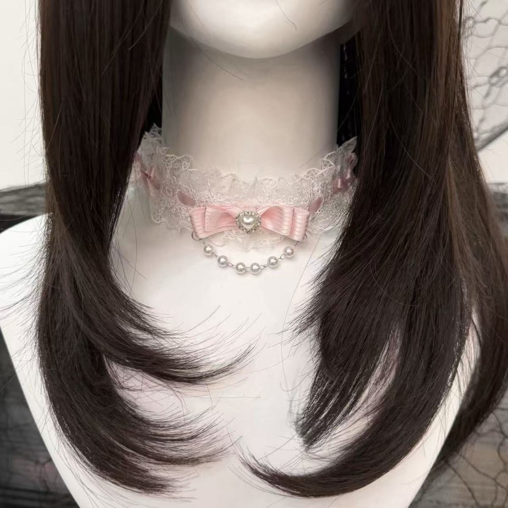 Collar de encaje con lazo y vo - Pearl Choker Necklace Vintage reseña y precio