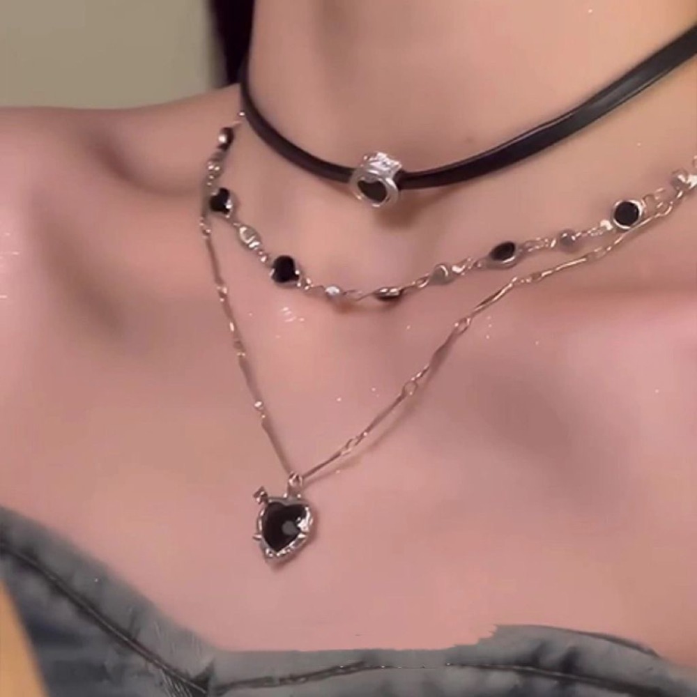 Collar gótico con colgante de  - Layered Pendant Necklace Aesthetic reseña y precio