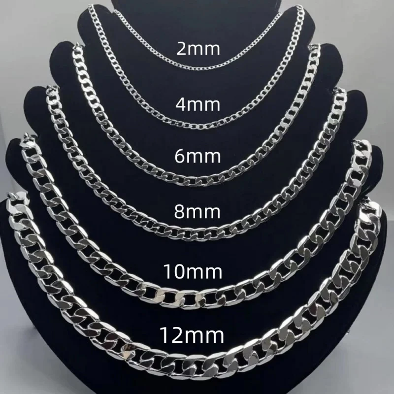 Collar de plata de ley 925 par - Cuban Link Chain 12Mm reseña y precio
