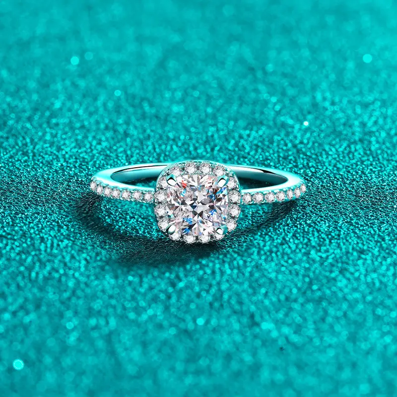 Anillo de moissanita de plata  - Moissanite Engagement Ring 1 Carat reseña y precio