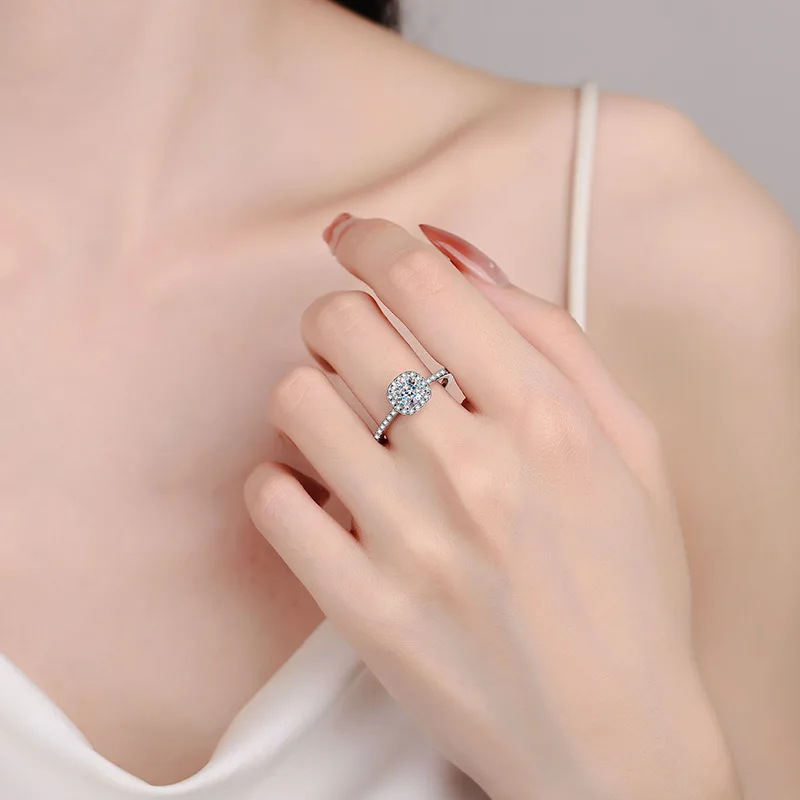 Anillo de moissanita de plata  - Moissanite Engagement Ring 1 Carat reseña y precio